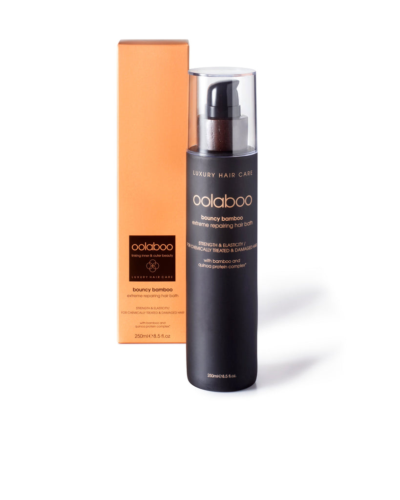 oolaboo bouncy bamboo repairing hair bath shampoo bottle